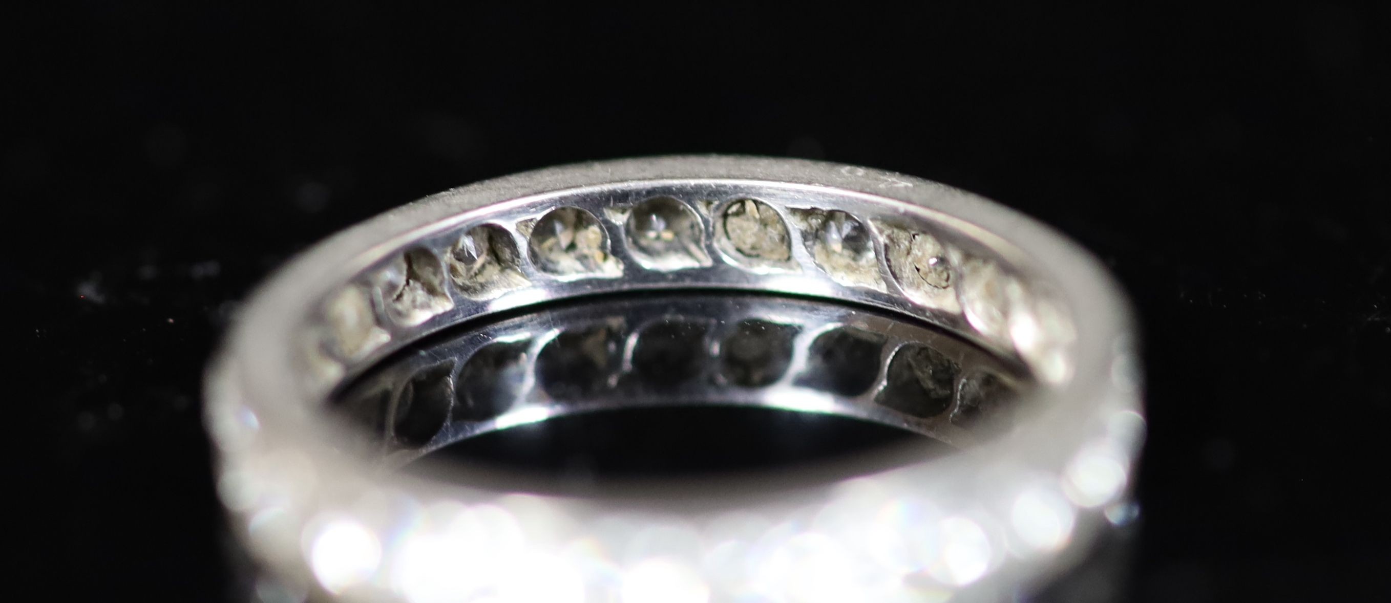 A platinum and diamond full eternity ring
